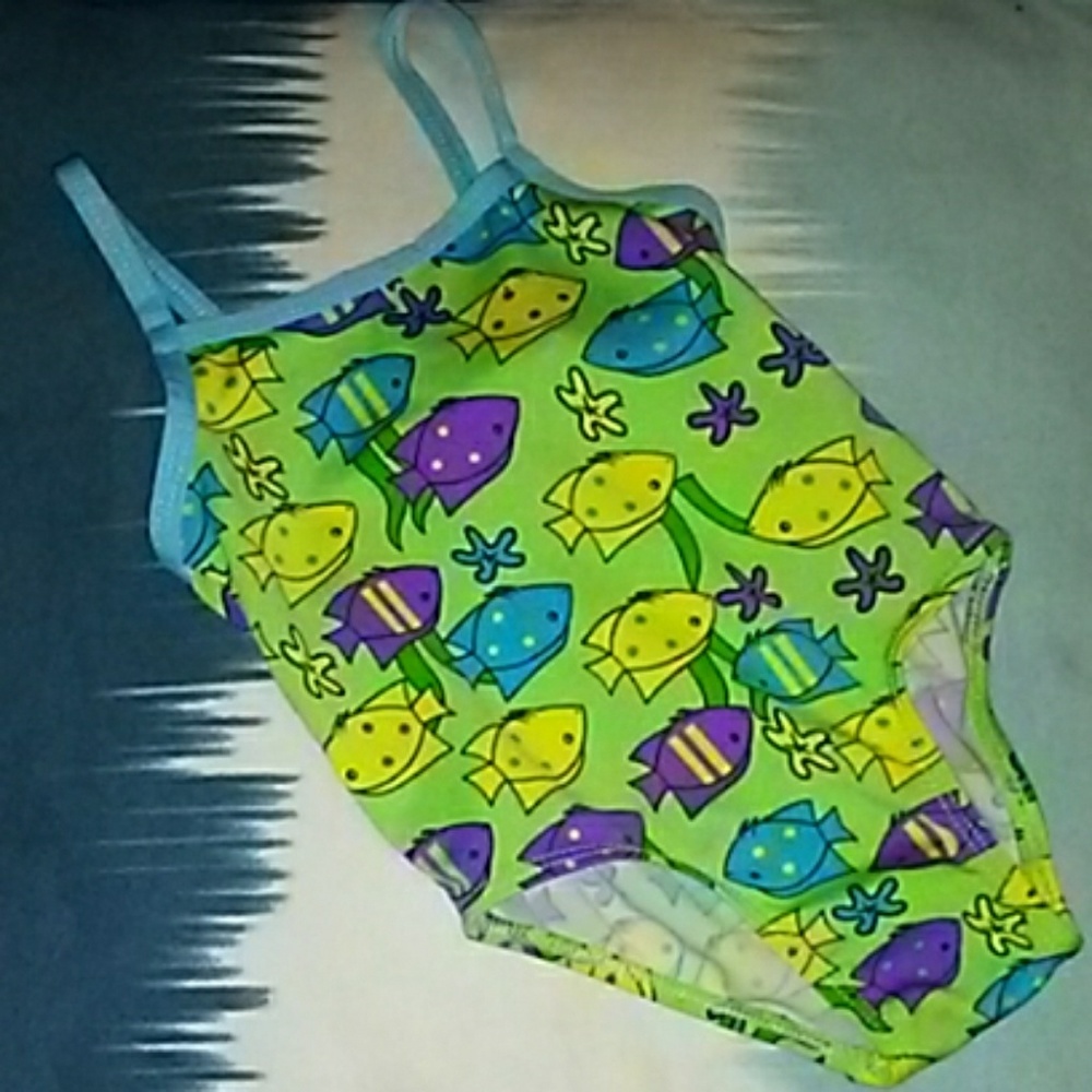 Baby Girls Green Swimsuit